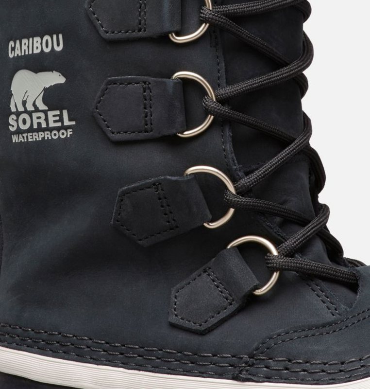 Sorel Dam Vinterkängor Svarta - Caribou® Låga - UFD-589273